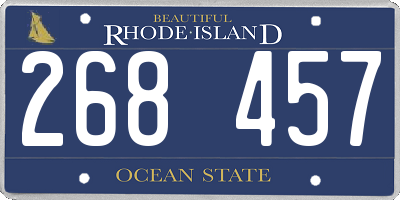 RI license plate 268457