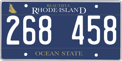 RI license plate 268458