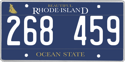 RI license plate 268459
