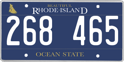 RI license plate 268465