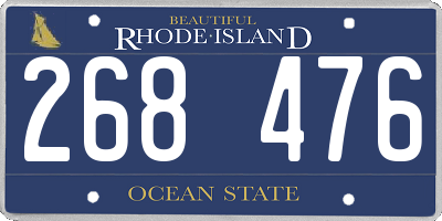 RI license plate 268476