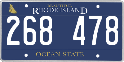 RI license plate 268478