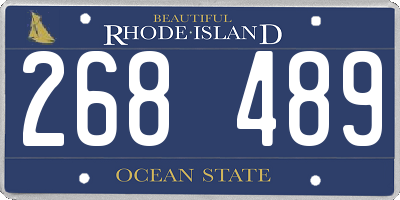 RI license plate 268489