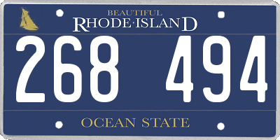 RI license plate 268494
