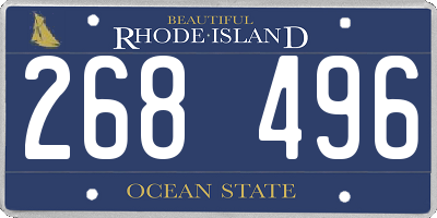 RI license plate 268496