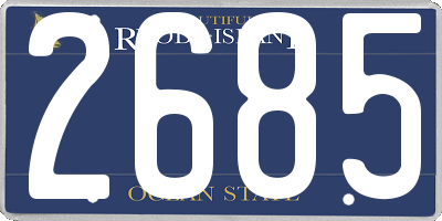 RI license plate 2685