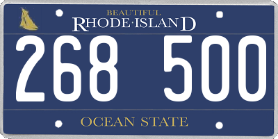 RI license plate 268500