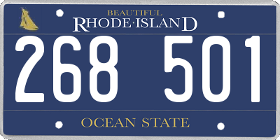 RI license plate 268501