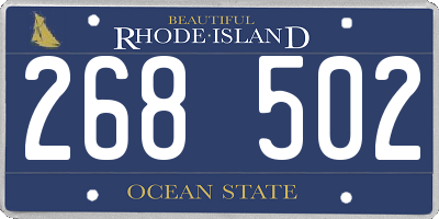 RI license plate 268502