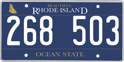 RI license plate 268503