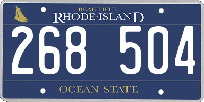 RI license plate 268504