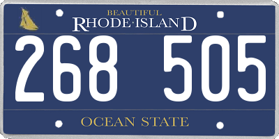 RI license plate 268505