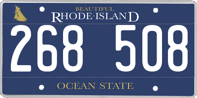 RI license plate 268508