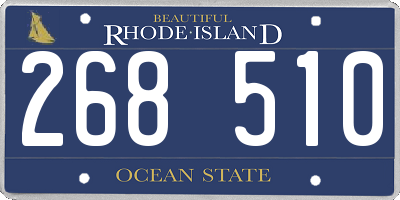 RI license plate 268510