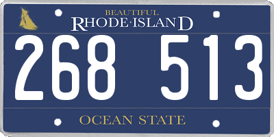 RI license plate 268513
