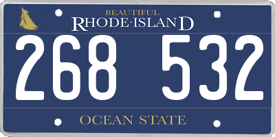 RI license plate 268532