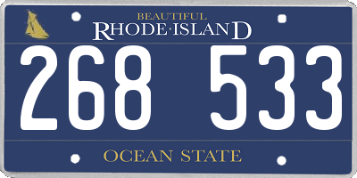 RI license plate 268533