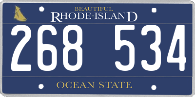 RI license plate 268534