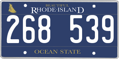 RI license plate 268539