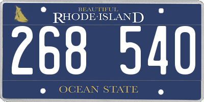 RI license plate 268540