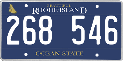RI license plate 268546