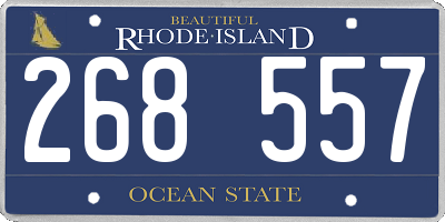 RI license plate 268557