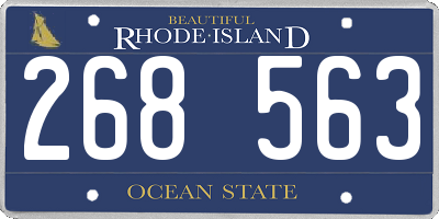 RI license plate 268563