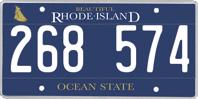 RI license plate 268574