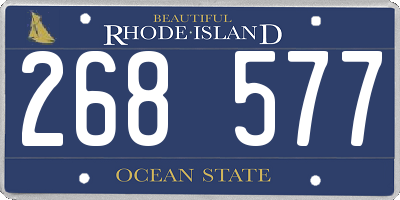RI license plate 268577