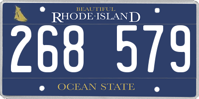 RI license plate 268579