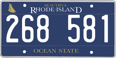 RI license plate 268581