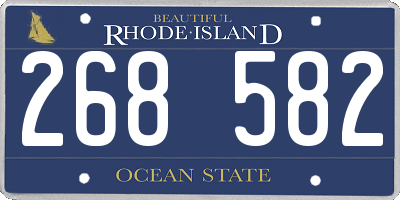 RI license plate 268582