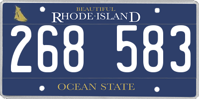 RI license plate 268583