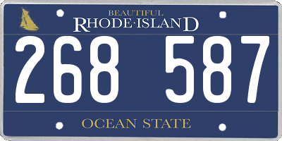 RI license plate 268587