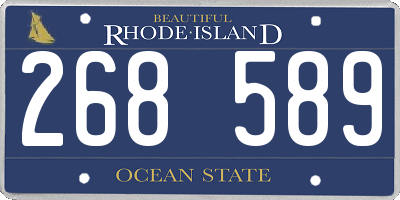 RI license plate 268589