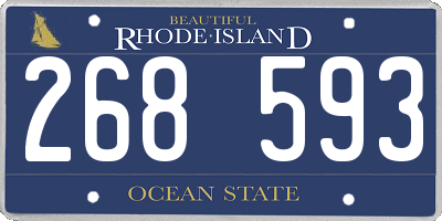 RI license plate 268593