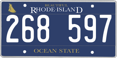 RI license plate 268597