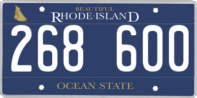 RI license plate 268600