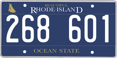 RI license plate 268601