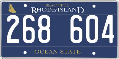 RI license plate 268604