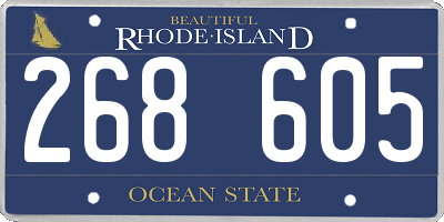 RI license plate 268605