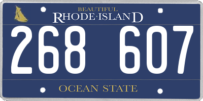 RI license plate 268607