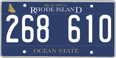 RI license plate 268610