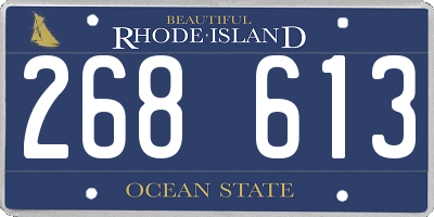 RI license plate 268613