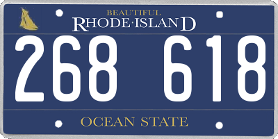 RI license plate 268618
