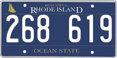 RI license plate 268619