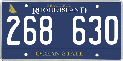 RI license plate 268630