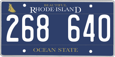 RI license plate 268640