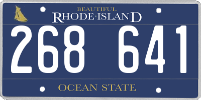 RI license plate 268641