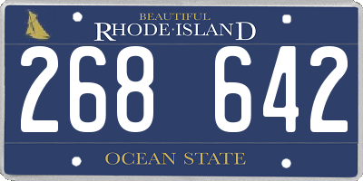 RI license plate 268642